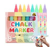 Genérico Lot de 8 marqueurs à craie effaçables pour tableau blanc, pour enseignants, étudiants, artistes, bureau, restaurant, magasin
