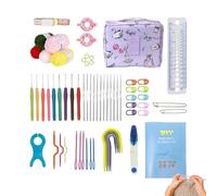 Genérico Lot de crochets - Fournitures de crochet portables - Kit de crochet pour adultes et apprentissage - Pour professeurs d'art, activités de groupe, vacances, anniversaire, passe-temps