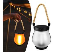 Generico Lumière à flamme solaire - Lanterne LED scintillant imperméable pour jardin, jardin et camping - Lumière décorative rechargeable avec corde pour tables, terrains et extérieurs