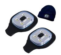 Generico Lumière rechargeable USB pour casquette LED - Cache remplaçable avec 3 modes de luminosité, LED de rechange étanches pour éclairage mains libres