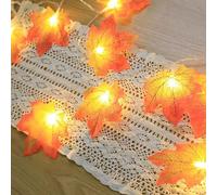 Genérico Lumières décoratives feuilles d'érable - 600 cm USB 40 lumières | Guirlande lumineuse feuille d'érable | Décoration d'automne pour maison, fête et ambiance festive