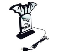 Generico Lumières LED Halloween, lampe LED chauves-souris avec support, décoration éclairage alimentation USB pour maison jardin intérieur extérieur fêtes rassemblements famille