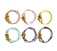 Generico Luna 30 bracelets réglables avec Tau en olivier et boules 6 couleurs assorties fabriquées dans la patrie de saint François (bonbonnières)