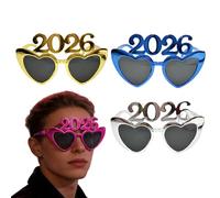 Genérico Lunettes de bonne année 2026 avec verres amusants en forme de cœur, pour la célébration du Nouvel An, pour adultes, adolescents, fêtes, masques, carnavals, faveurs