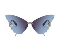Genérico Lunettes de Butterfly, oversized Frameless Eyeglasses, 7,01 x 3,15 x 5,91 po Uv Protection and Anti Glare, Stylish Eyewear for Women, Outdoor Driving, Vacations, Festivals, Summer Wear