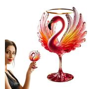 Genérico Lunettes de cocktail oiseaux: lunettes en verre gravées d'oiseaux colorés | Coupe en verre sans tige avec un design de dimensions, accessoire amusant pour bar et oiseau à cocktail en verre
