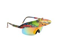 Genérico Lunettes de cyclisme - Lunettes avec visière de nouveauté pour adultes - Verres miroirs protecteurs, lunettes de sport tendance pour cyclisme, randonnée, conduite, course, festivals, pêche