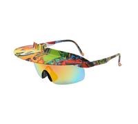 Generico Lunettes de cyclisme - Lunettes de avec monture à visière, verres miroirs protecteurs, sportifs et tendance pour vélo et randonnée