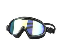 Genérico Lunettes de natation pour adultes avec grande monture en polycarbonate | Lunettes transparentes imperméables haute définition pour homme avec plage idéale, piscine, Noir, Consulte la
