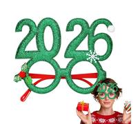 Genérico Lunettes de Noël amusantes - 2026 accessoires pour lentilles, verres pour fêtes, pour, adolescents, adultes, dîner de bureau, chants de Noël, événement thématique défilé de Noël année
