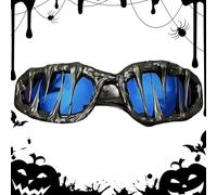 Generico Lunettes de soleil Halloween, lunettes de soleil gothiques - Lunettes de soleil avec colle anti-goutte avec protection UV400 |Shield Shades Eye Wear pour Halloween, Noir et bleu., Fare
