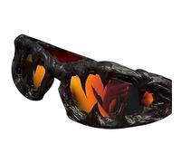 Generico Lunettes de soleil Halloween, lunettes de soleil gothiques - Lunettes de soleil avec colle anti-goutte avec protection UV400 |Shield Shades Eye Wear pour Halloween, rouge, riferimento