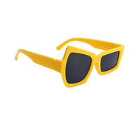 Generico Lunettes de soleil pour femmes, lunettes de soleil de plage forme irrégulière - Lunettes de mode pour en plein air, conduite cycliste, Film gris avec cadre jaune, riferimento