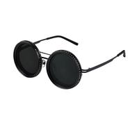 Genérico Lunettes de soleil teintées rondes polarisées de 47 g | Verres avec réglage continu 1-9 | Cadre en acier inoxydable réglable, design | Idéal pour la plage, la conduite, les activités de plein