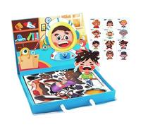 Genérico Magnetic - de simulation double face | Puzzles pour | Habiller des visages - pour enfants adolescents, famille, école, maison, salle de classe