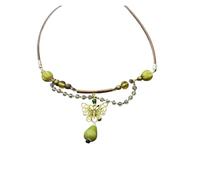 Generico Magnifique collier avec coeur de perles fée Fairycore Goblincore Cottagecore Collier y2k fait main Cadeau présent Fée Magie, One Size, Céramique, Aucune pierre précieuse.