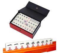 Genérico Mahjong Lot de 144 carreaux en mélamine numérotés pour Mahjong avec sac de transport pour le cerveau de la maison et du voyage
