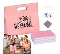 Generico Mahjong Tile Set, Small Tabletop Mahjong Match Kit, 0,94 x 0,67 pouces Complete Board with Tablecloth Ruler Dice and Bag, Family Game for Loisirs, Travel, Home, Party Entertainment