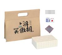 Generico Mahjong Tile Set, Small Tabletop Mahjong Match Kit, 0,94 x 0,67 pouces Complete Board with Tablecloth Ruler Dice and Bag, Family Game for Loisirs, Travel, Home, Party Entertainment