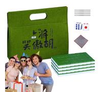 Generico Mahjong Tile Set, Small Tabletop Mahjong Match Kit, 0,94 x 0,67 pouces Complete Board with Tablecloth Ruler Dice and Bag, Family Game for Loisirs, Travel, Home, Party Entertainment