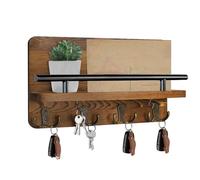 Genérico Mail Key Holder - Wall Mount Mail Holder | Wood Storage Key Shelf | Wooden Organizer With Storage Shelf | Wall Hooks Organizer For Entryway, Bills, Letters, Wallets, Accessoires, Small Items