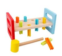 Genérico Maillet d'établi éducatif en bois pour délivrer une cheville, activité d'apprentissage avec chevilles colorées pour tout-petits, de 3 ans