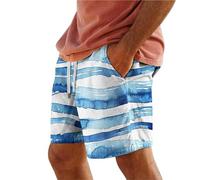 Generico Maillot de bain Homme d'Été Plage Short de Bain Bermuda de Sport Surf Maillots de Piscine Grande Taille Piscine Pantalon de Plage avec Cordon Réglable Vacances Shorts Homme, bleu, 5XL