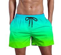 Generico Maillot de bain Homme Surf Hawaïen Short de Bain Sport Natation Bermuda Maillots de Piscine Respirant Grande Taille Shorts Homme Piscine avec Poches Boxer Mer, vert, 6XL