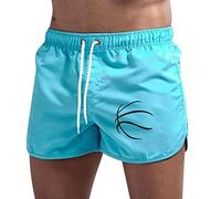 Generico Maillot de bain pour homme à séchage rapide Natation Maillots de Piscine Bermuda d'Été Surf Short de Bain Élastique Piscine Shorts Homme avec Poches avec Cordon Réglable Boxer Mer, bleu ciel