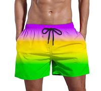 Generico Maillots de bain pour homme, short de bain pour homme, short hawaïen, short de bain sportif, short de natation, bermuda, maillot de bain pour la piscine, respirant, grandes tailles, short