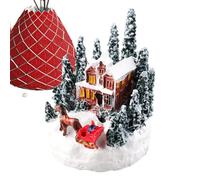Generico Maison de Noël illuminée | Ensemble de village de Noël éclairé | Collection de souvenirs colorés à thème de dessin animé | pour étagère de salle de séjour bibliothèque paysage miniature