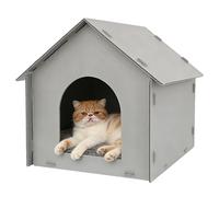 Generico Maison pour chats d'extérieur | Tana étanche fermée avec tapis - Refuge pour chats, pour patio, cour, jardin, maison, chatons et animaux de sommeil d'hiver