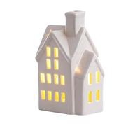 Generico Maisons de Noël en céramique,Maison en céramique avec lumière LED,Décoration de table de Noël - pour décoration de table, étagère de fête, exposition saisonnière style rustique
