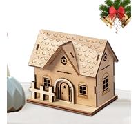 Generico Maisons du Village pour Les Vacances, Scène de Noël en Bois LED - Décoration Bureau Accueil Hiver Vacances pour L'étagère Appartement de la Fenêtre