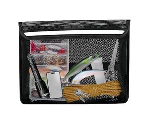 Genérico Marine Storage Mesh Bag, Self-Adhesive Life Jacket Organizer, Non Drilling Boat Accessory, Tool Holder for Fishing, Boating, Tackle, Flashlight, Key Storage, 13,4 x 9,8 pouces