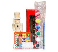 Generico Marionnette - en Bois Non finie | Kit de Peinture Artisanale DIY de 18 cm | Ce Soldat Vide Comprend des Autocollants pour pinceaux et peintures pour la décoration Cre