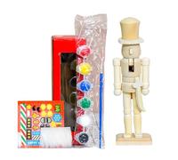 Generico Marionnette - en Bois Non finie | Kit de Peinture Artisanale DIY de 18 cm | Ce Soldat Vide Comprend des Autocollants pour pinceaux et peintures pour la décoration Cre