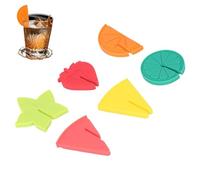 Generico Marque-place pour verres, étiquettes en silicone pour flûtes de champagne - 6 pièces forme de fruits étiquettes d'identification pour flûte décorative vin pour fête club