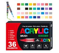Genérico Marqueur de peinture acrylique : marqueurs imperméables pour artistes, ensemble stylo à pointe souple | Idéal pour travaux manuels, calligraphie, dessin, projets d'art professionnel, bois