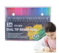 Genérico Marqueurs à double pinceau - Marqueurs à double pointe | Kit de marqueurs de coloriage à double pointe pour adultes, couleurs numérotées, marqueurs à double pointe pour dessiner et dessiner