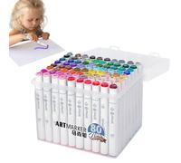 Generico Marqueurs Colorés 80 Couleurs pour Livres de Coloriage Adultes, Double Pointe Séchage Rapide pour Maison École Maternelle Ateliers Artistiques Enseignants Kit Créatif