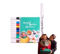 Genérico Marqueurs de peinture acrylique | Marqueurs de coloriage, fournitures portables pour peindre sur roche, verre, pierre, tissu, métal, bois et porcelaine