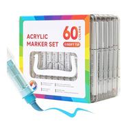 Genérico Marqueurs pour adultes, marqueurs pour prendre des notes | Lot de 60 stylos acryliques créatifs pour verre, tissu, bois, papier et dessin pour