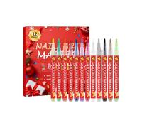 Genérico Marqueurs pour ongles | 12 couleurs Marqueurs pour nail art de Noël - Marqueurs pour dessiner sur - Pour maison, fête, formelle, mariage, manucure, voyage, salon, festival, réunions