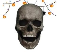 Genérico Maschera à forme Di Teschio - Maschera Da Scheletro Decoraioneche Muove La Mascella | Travestiment pour Halloween avec Calotta Avec Boucca Mobile Per Feste et Travestimenti Spaventosi