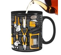 Generico Mechanician Mug Funny Coffee Mug | Black Ceramic Cup for Mechanics Large Capacity Ideal for Tea Soup Beer Whiskey Wine Water Juice Toolbox Gift