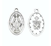 Generico Médaille Miraculeuse Madonna 19x11 mm - Pendentif avec brochures