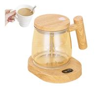 Generico Mélange électrique - Café Avec Agitation Automatique Entièrement Automatique De 400 Ml | Borosilicate Haut Avec Gradué En Bois | Lait De Soja Pour