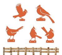 Generico Metal Birds Yard Decor, Rust Bird Metal Art Garden Stakes, Vintage Iron 5 pièces Signs For Flower Pot Planter Fence Branch Outdoor Yard Landscape Lawn Patio Birthday Party