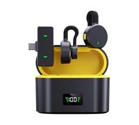 Genérico Microphone à rabat sans fil avec étui de charge - Accessoires audio Plug Play pour professionnels du contenu et de la communication